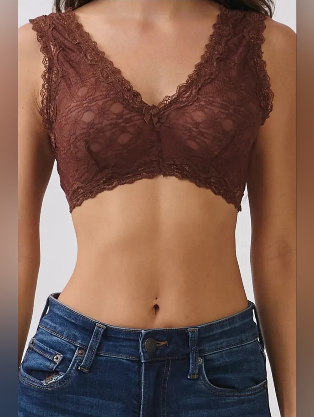 Heart & Hips Lace Bralette in Chocolate